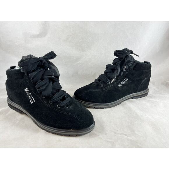 LA Gear Black Suede Ankle Boots US Size 8 Vintage 1980s Made in Korea - Picture 1 of 11